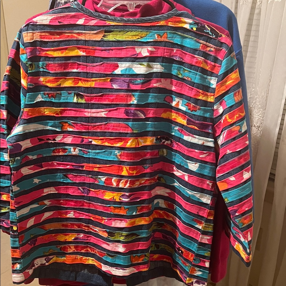 Colorful Striped Button-Up Jacket - Picture 5 of 5